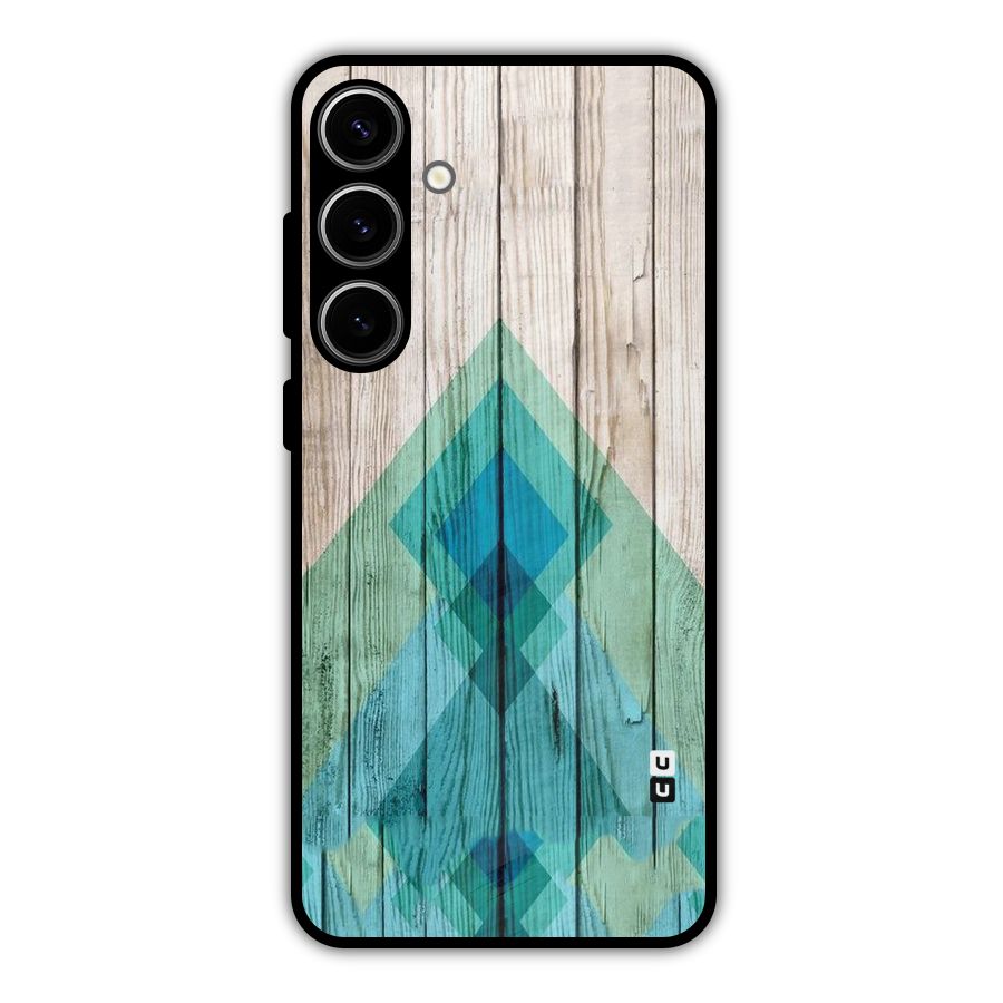 Abstract Green And Wood Metal Back Case for Galaxy S24 Plus
