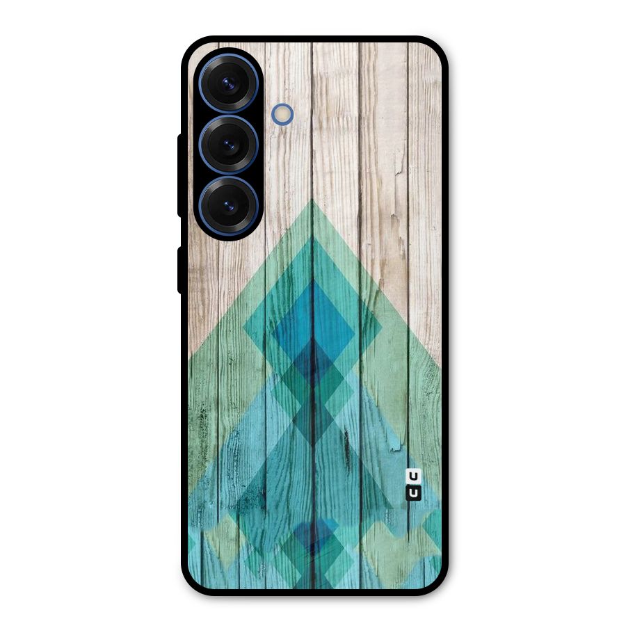 Abstract Green And Wood Metal Back Case for Galaxy S25