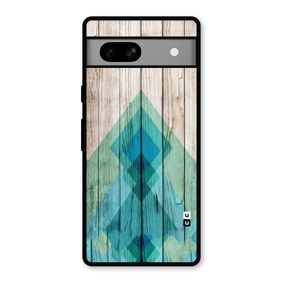 Abstract Green And Wood Metal Back Case for Google Pixel 7a