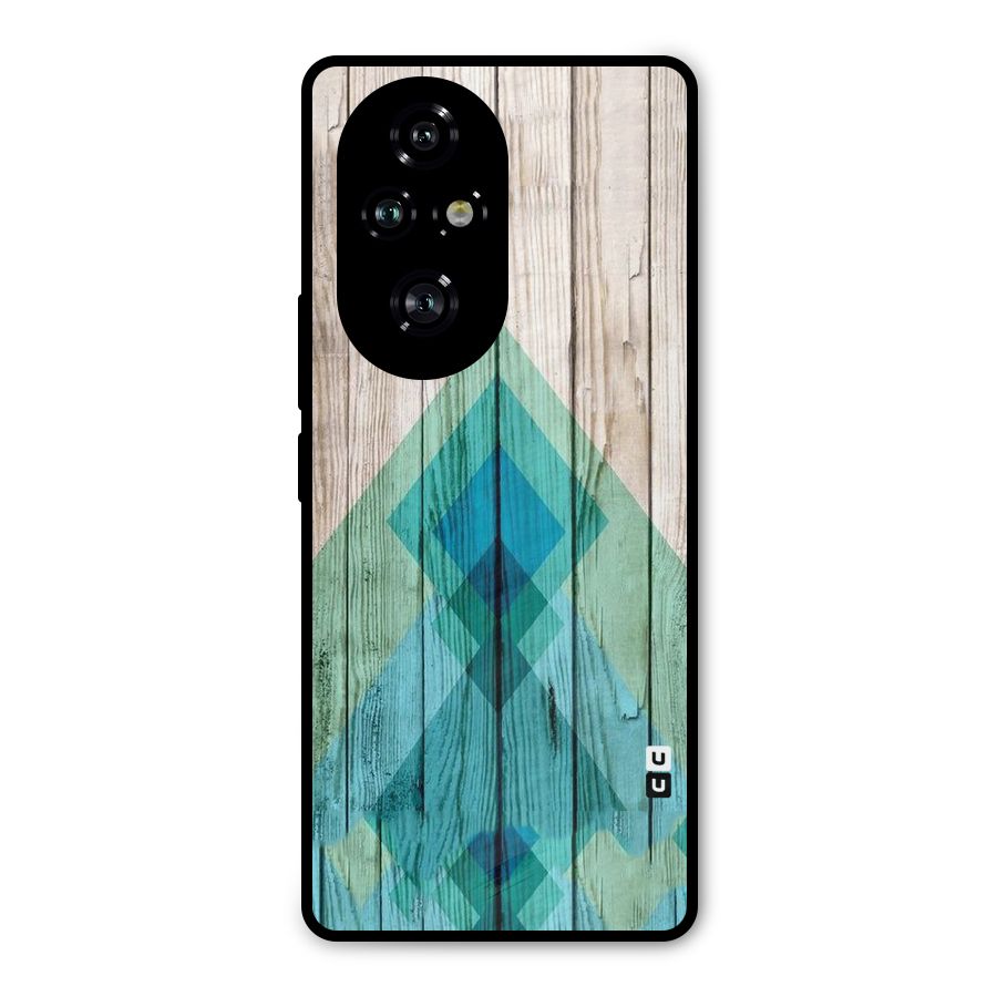 Abstract Green And Wood Metal Back Case for Honor 200 Pro