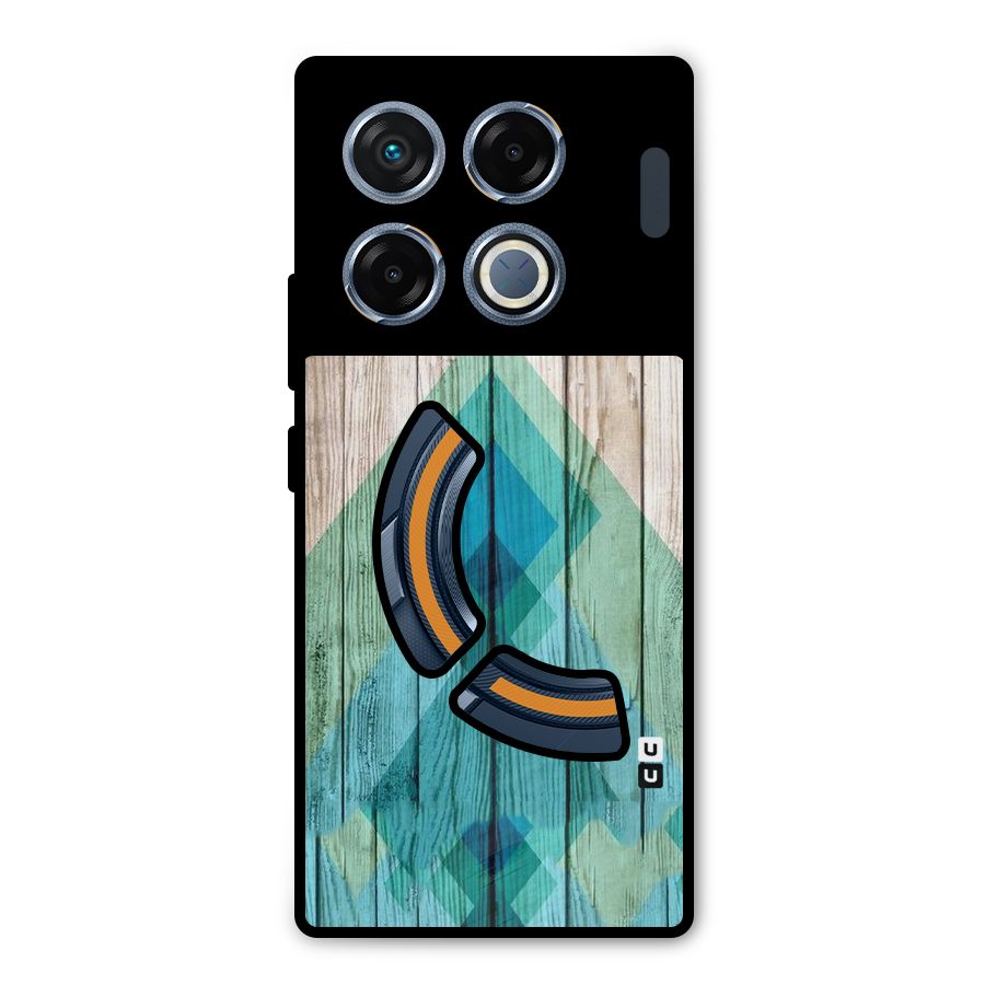 Abstract Green And Wood Metal Back Case for Infinix GT 20 Pro