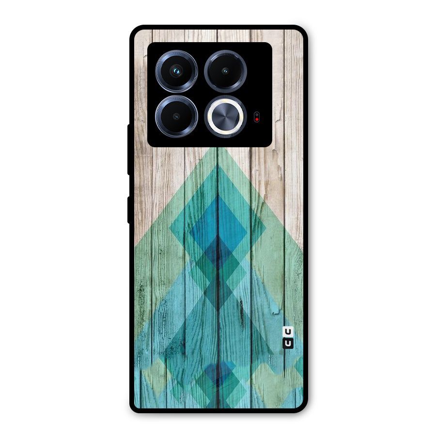 Abstract Green And Wood Metal Back Case for Infinix Note 40 5G