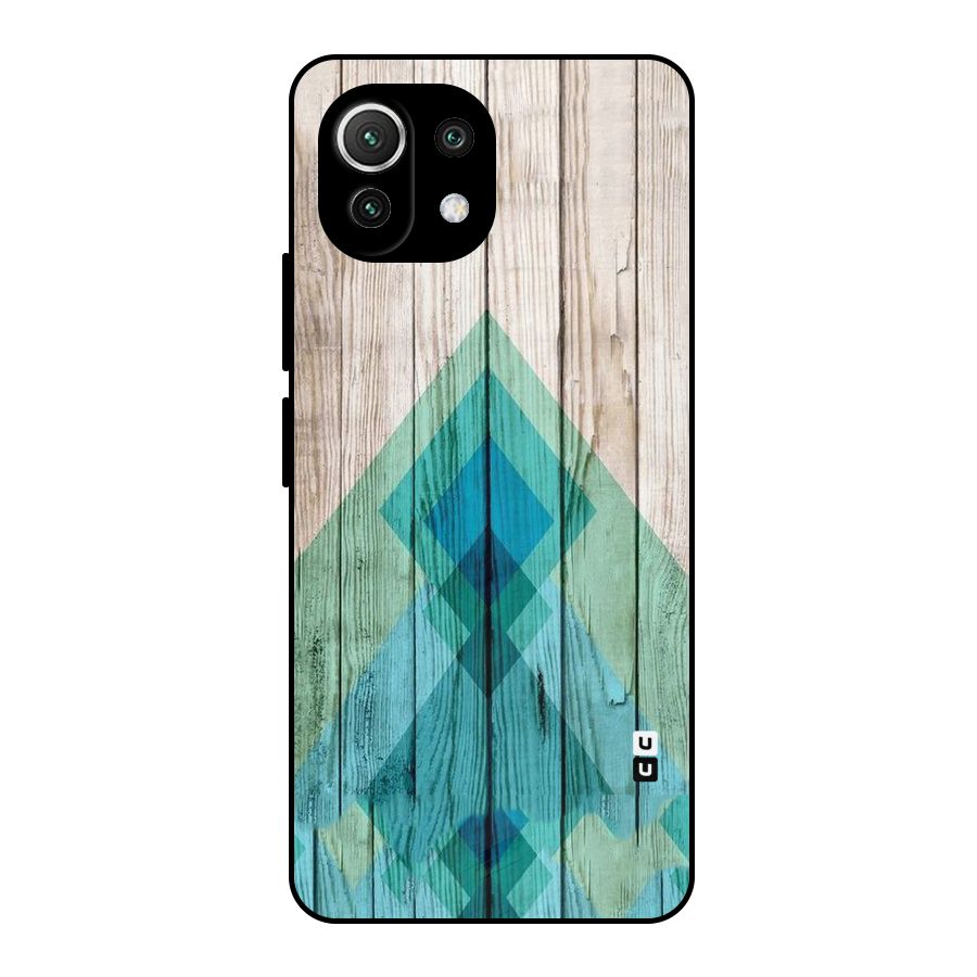 Abstract Green And Wood Metal Back Case for Mi 11 Lite NE 5G