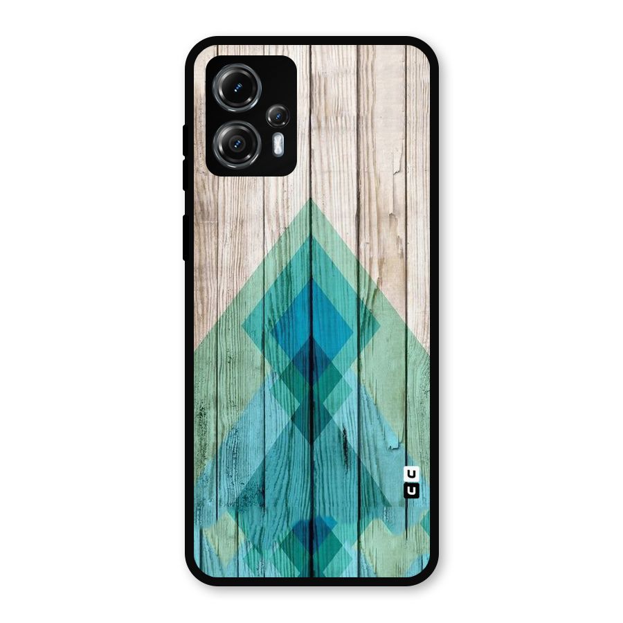 Abstract Green And Wood Metal Back Case for Moto G13