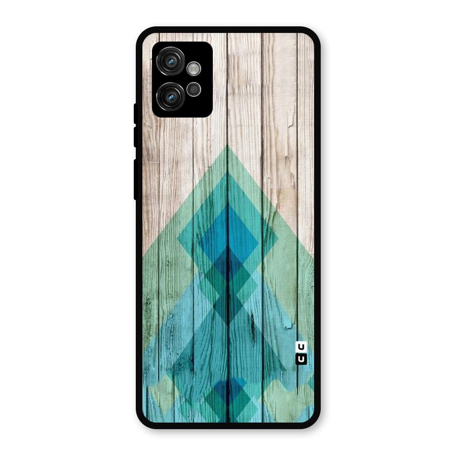 Abstract Green And Wood Metal Back Case for Moto G32