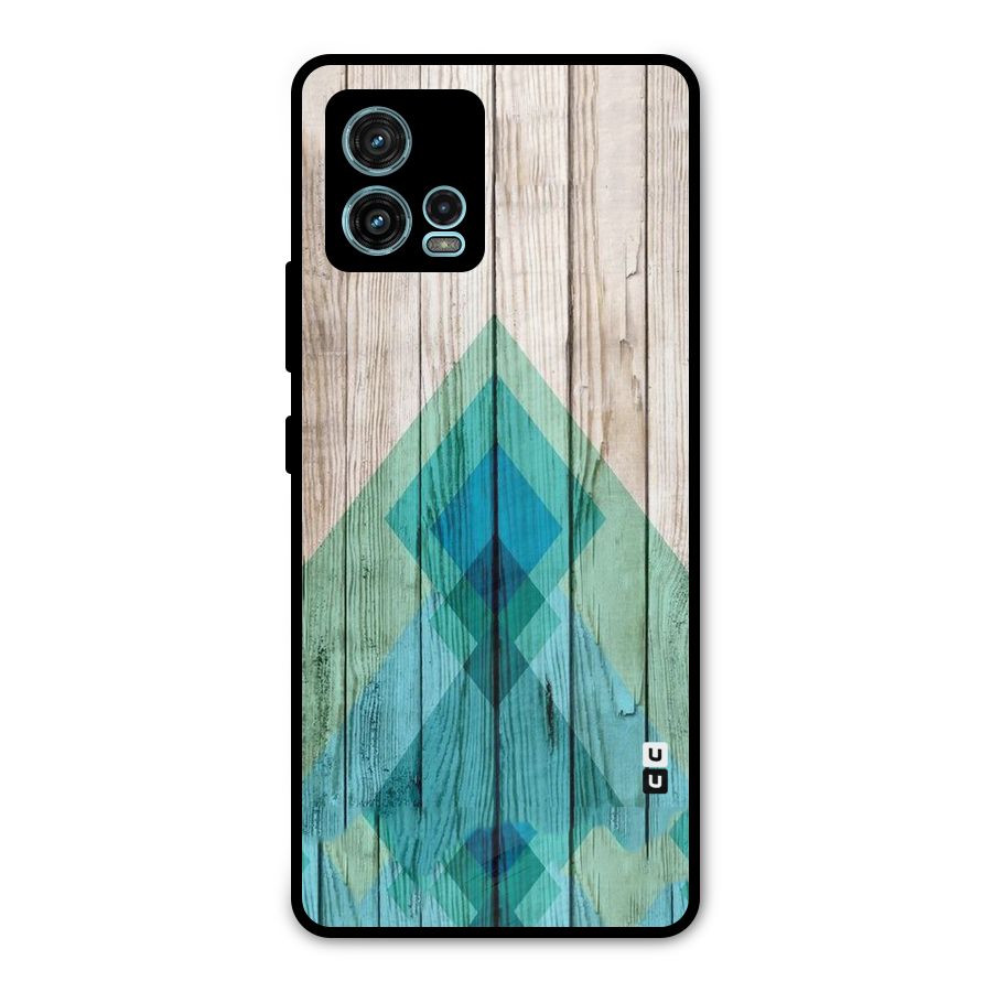Abstract Green And Wood Metal Back Case for Moto G72