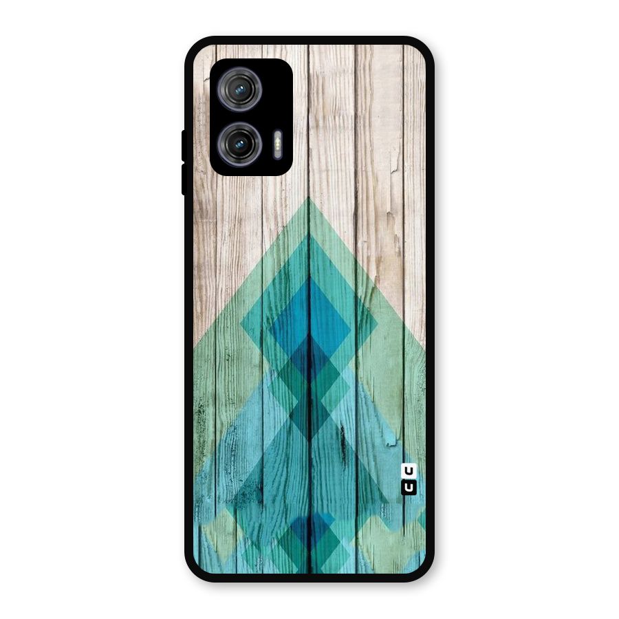 Abstract Green And Wood Metal Back Case for Moto G73