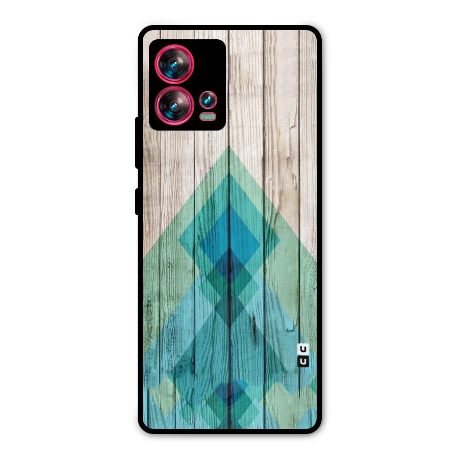 Abstract Green And Wood Metal Back Case for Motorola Edge 30 Fusion