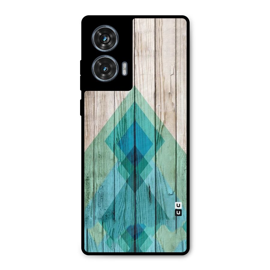 Abstract Green And Wood Metal Back Case for Motorola Edge 50 Fusion