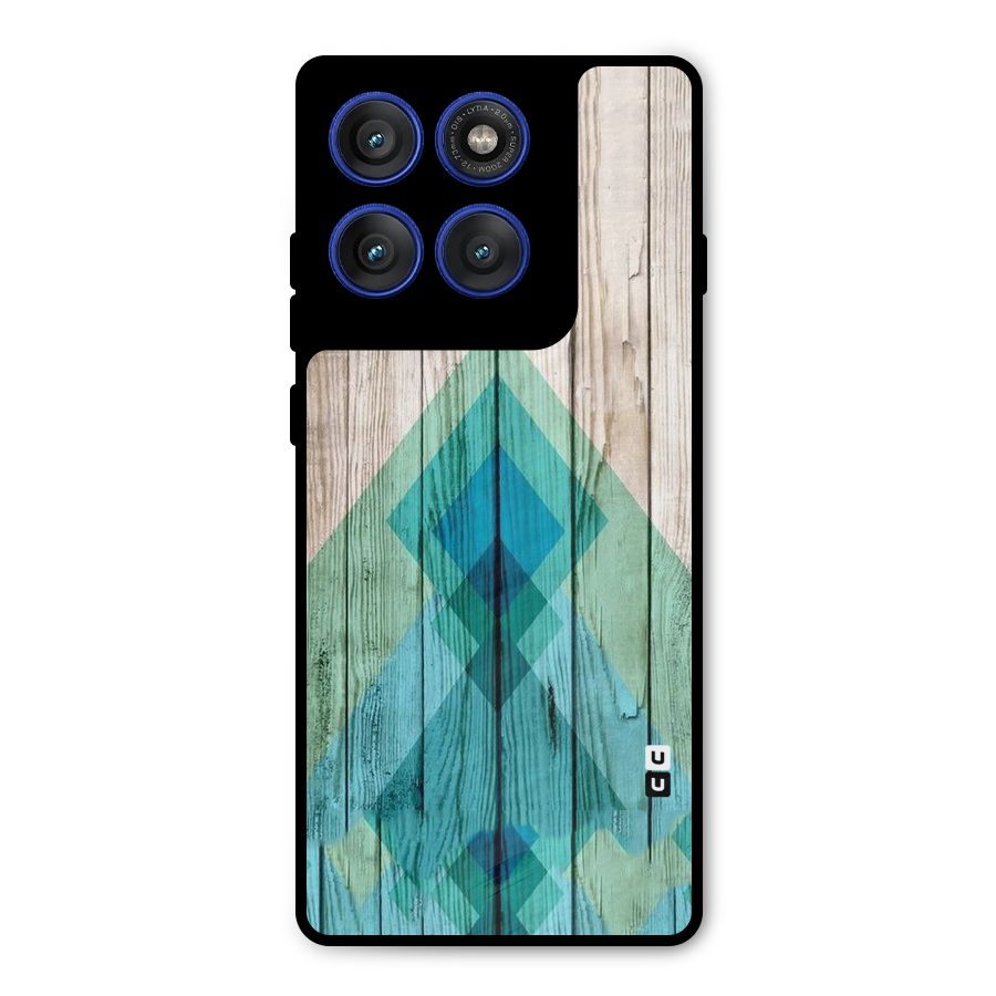 Abstract Green And Wood Metal Back Case for Motorola Edge 60 Pro