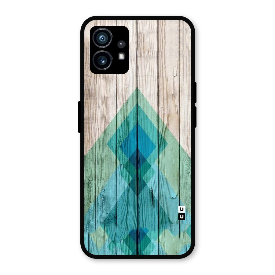 Abstract Green And Wood Metal Back Case for Nothing Phone 1