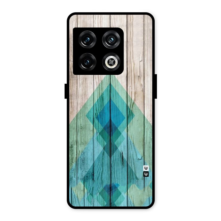 Abstract Green And Wood Metal Back Case for OnePlus 10 Pro 5G