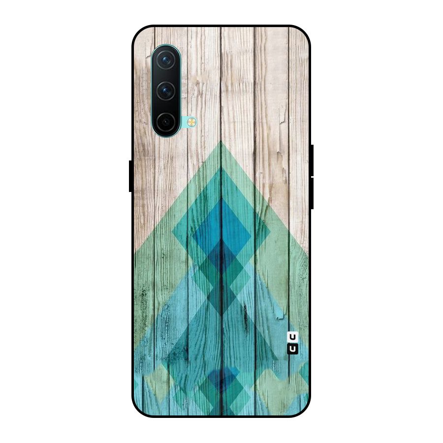 Abstract Green And Wood Metal Back Case for OnePlus Nord CE 5G