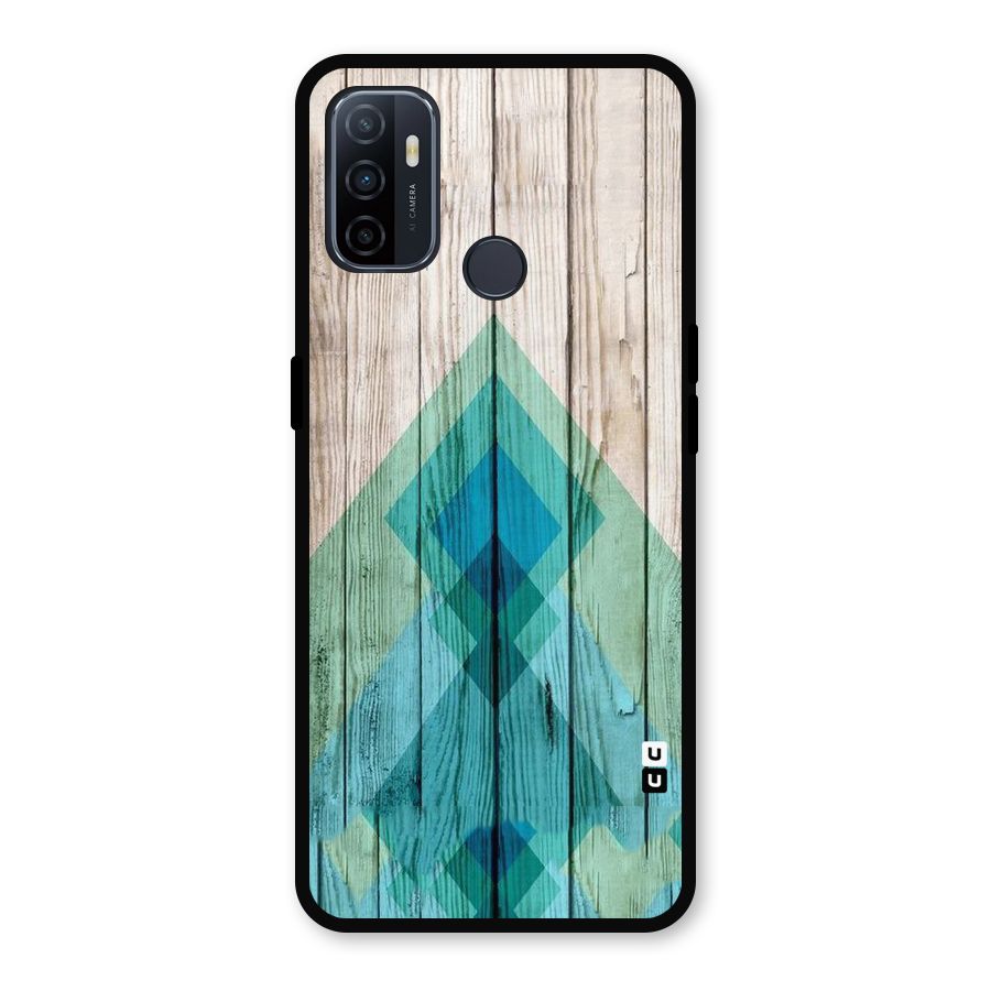 Abstract Green And Wood Metal Back Case for Oppo A53