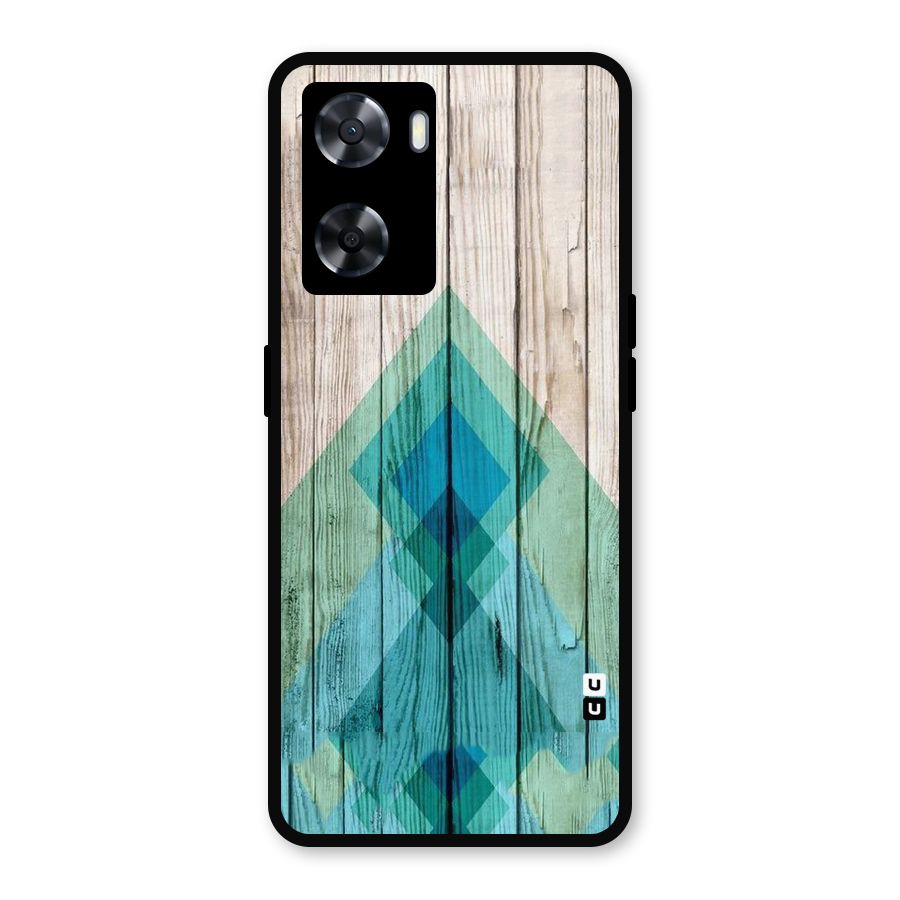 Abstract Green And Wood Metal Back Case for Oppo A57 2022