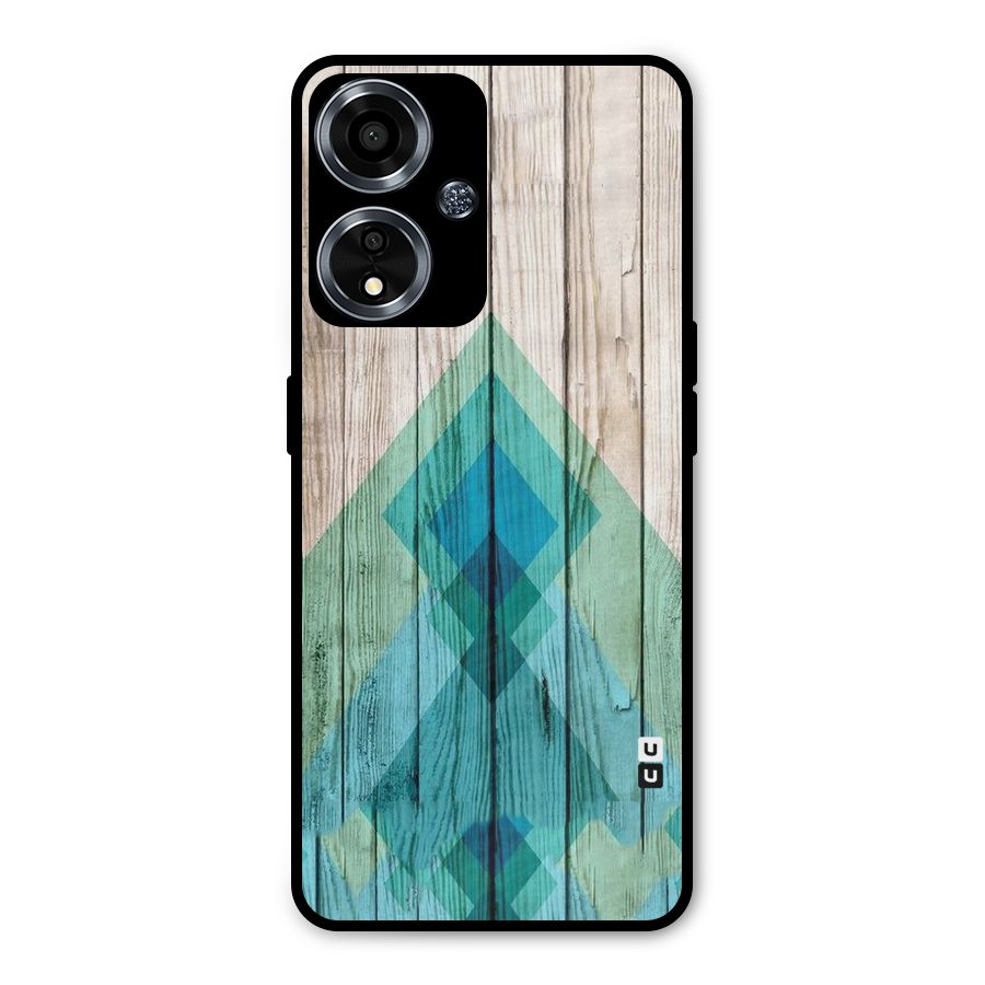 Abstract Green And Wood Metal Back Case for Oppo A59