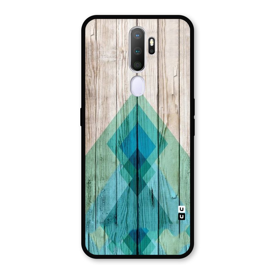 Abstract Green And Wood Metal Back Case for Oppo A9 (2020)