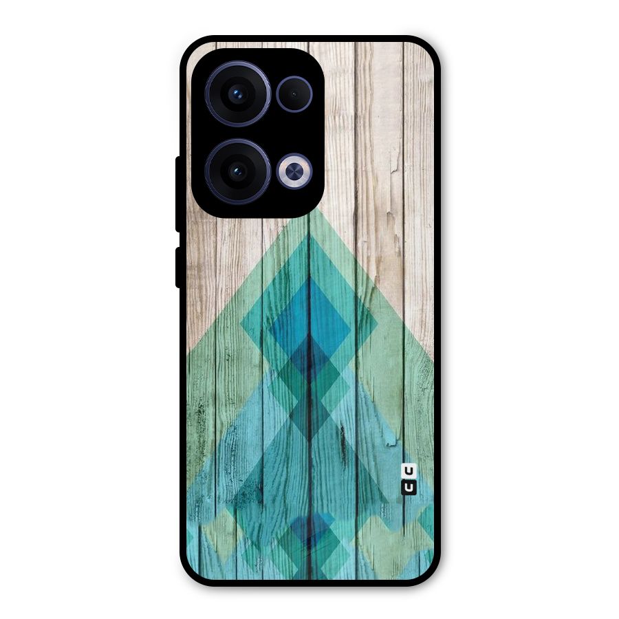 Abstract Green And Wood Metal Back Case for Oppo Reno13