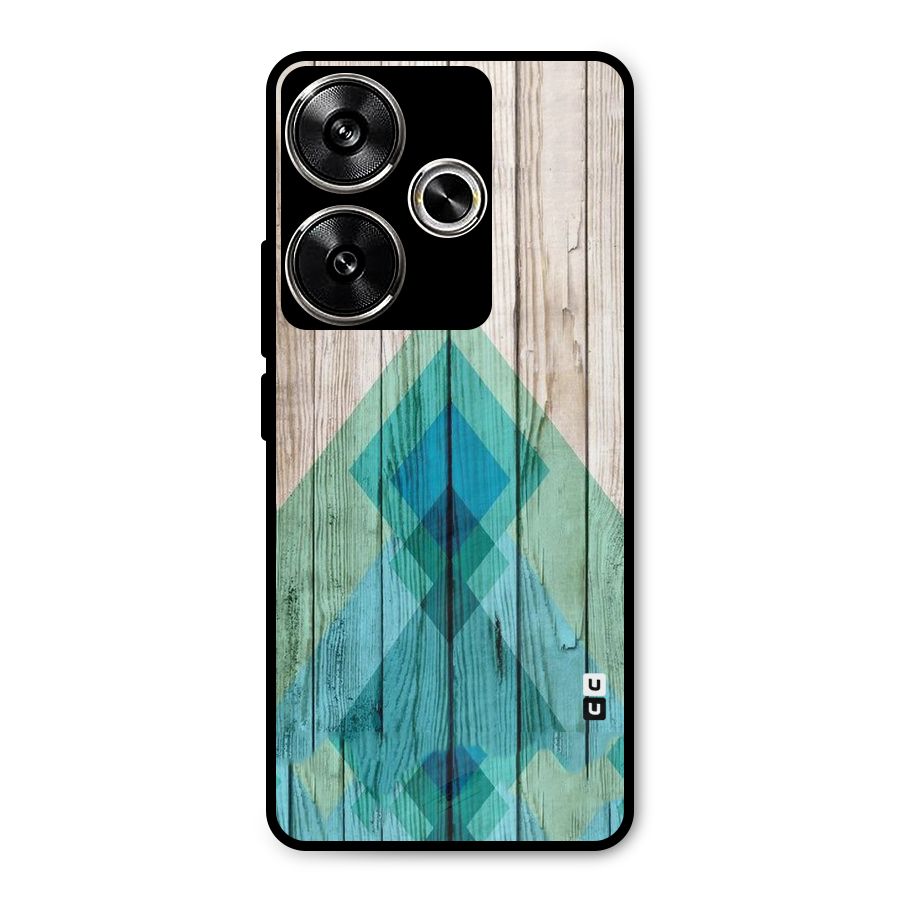 Abstract Green And Wood Metal Back Case for Poco F6