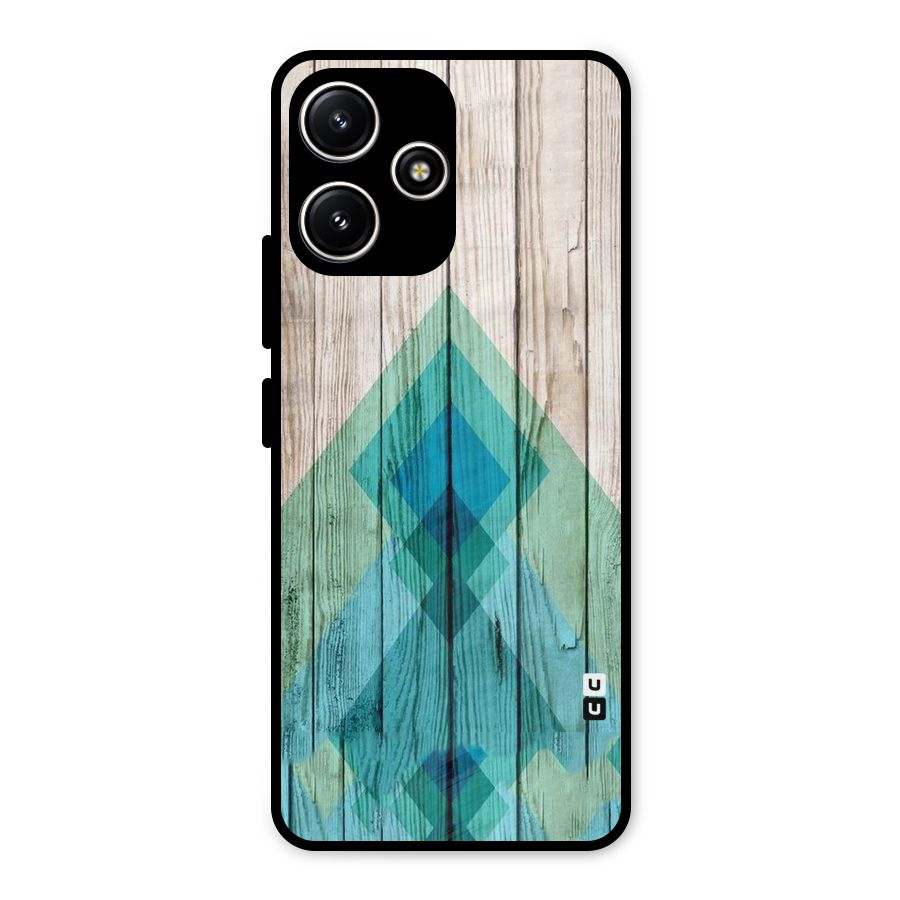 Abstract Green And Wood Metal Back Case for Poco M6 Pro