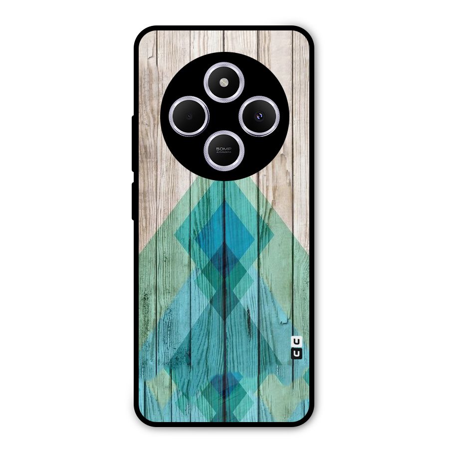 Abstract Green And Wood Metal Back Case for Poco M7