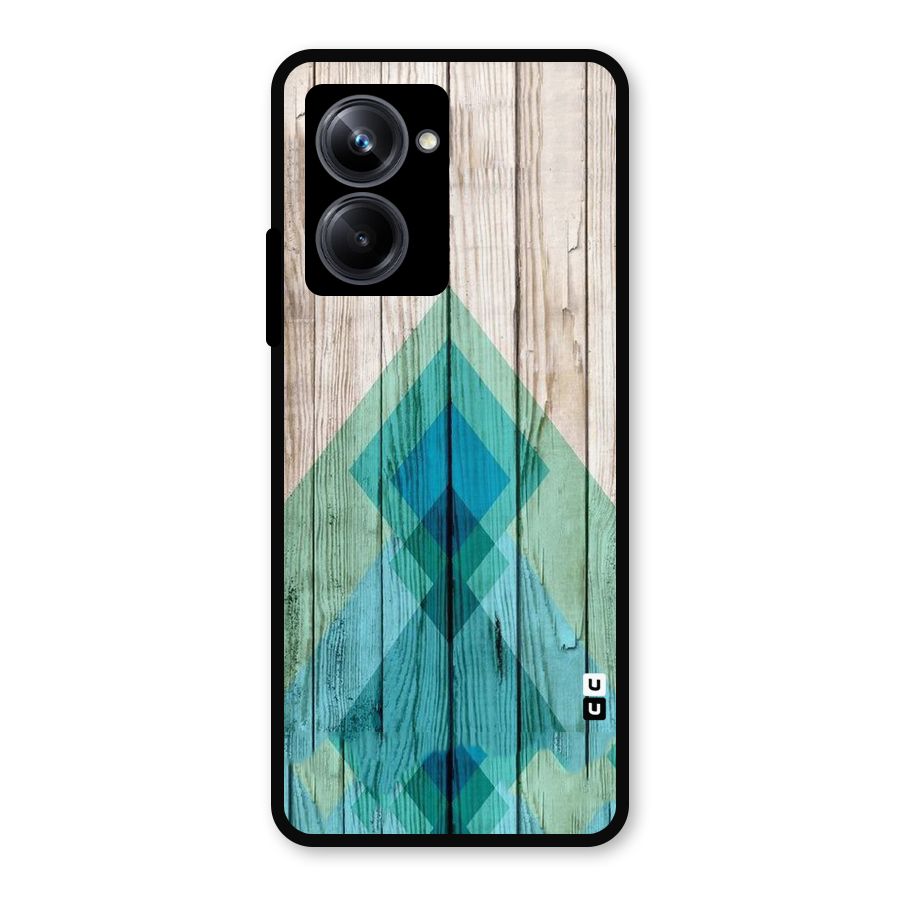 Abstract Green And Wood Metal Back Case for Realme 10 Pro