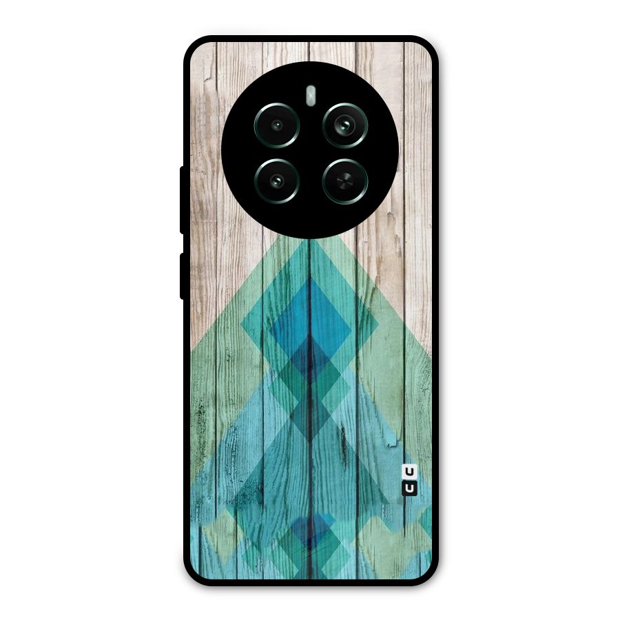 Abstract Green And Wood Metal Back Case for Realme 12 Pro Plus