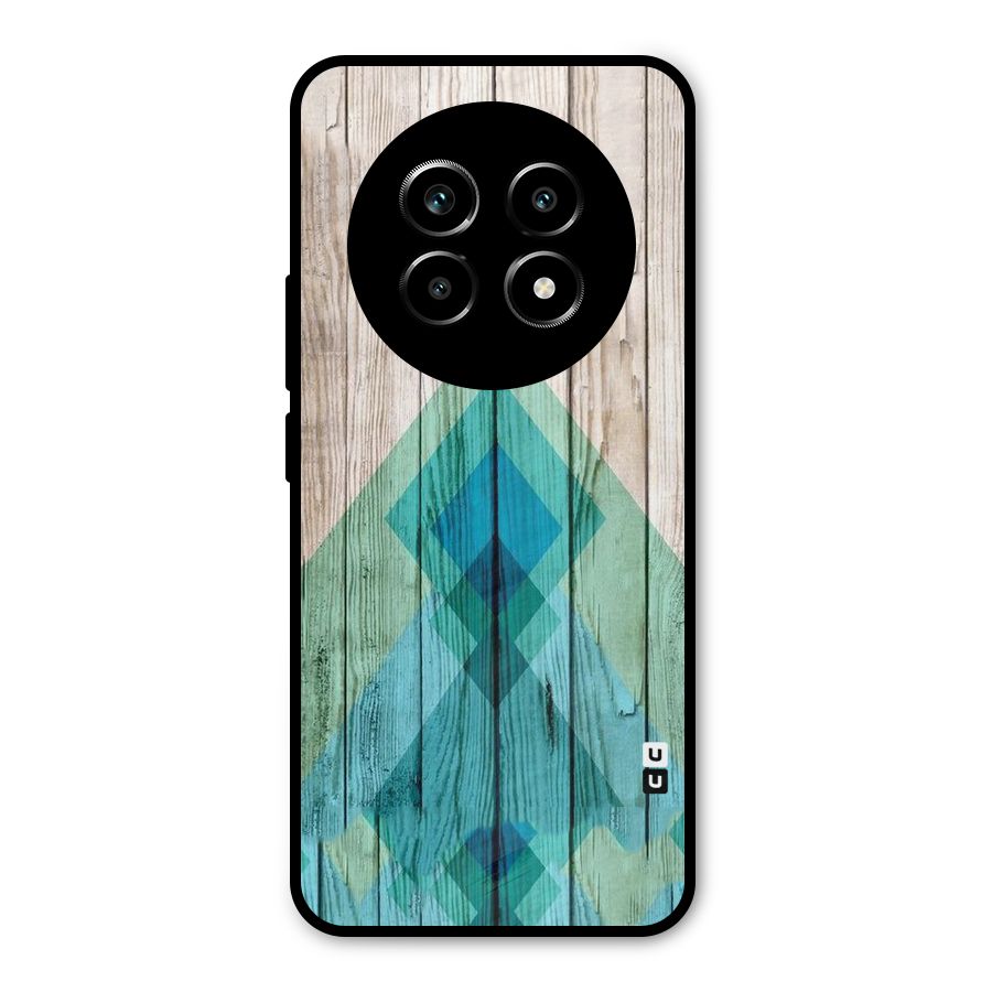 Abstract Green And Wood Metal Back Case for Realme 13 Pro