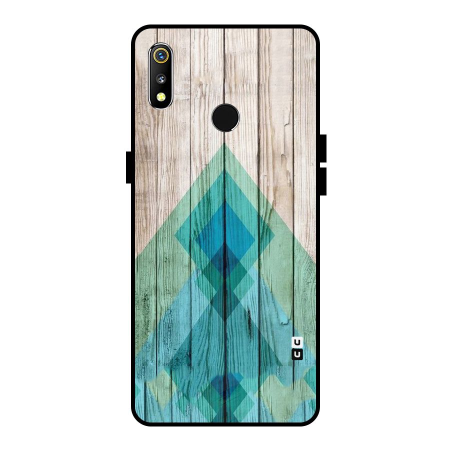 Abstract Green And Wood Metal Back Case for Realme 3i