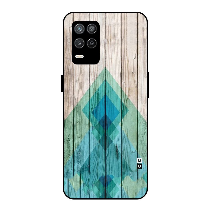 Abstract Green And Wood Metal Back Case for Realme 8 5G