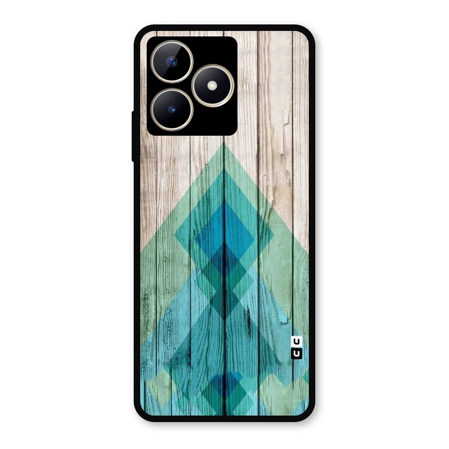 Abstract Green And Wood Metal Back Case for Realme C53