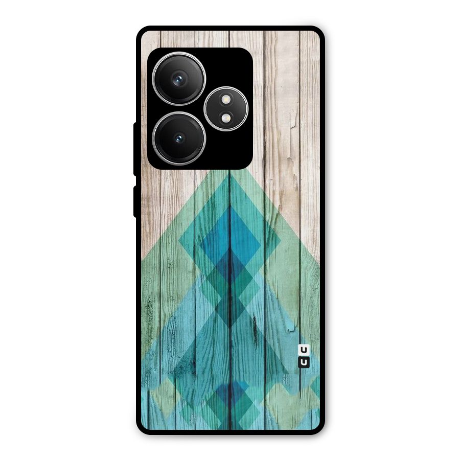 Abstract Green And Wood Metal Back Case for Realme GT 6T