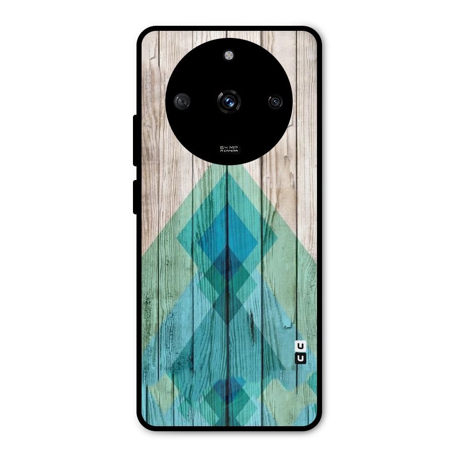 Abstract Green And Wood Metal Back Case for Realme Narzo 60 5G