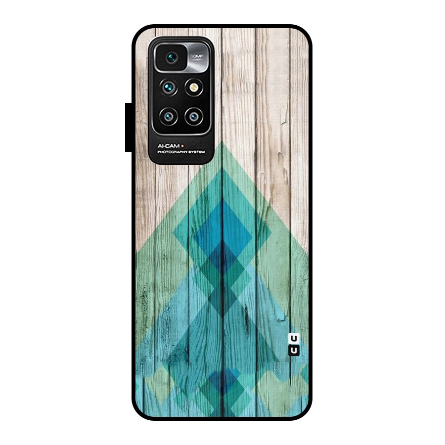 Abstract Green And Wood Metal Back Case for Redmi 10 Prime