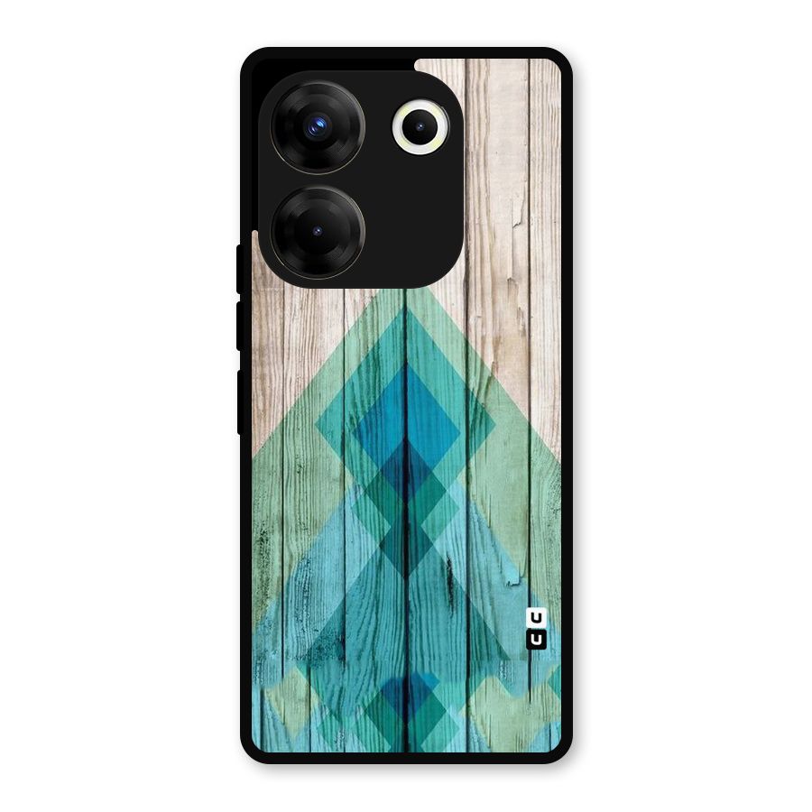 Abstract Green And Wood Metal Back Case for Tecno Camon 20