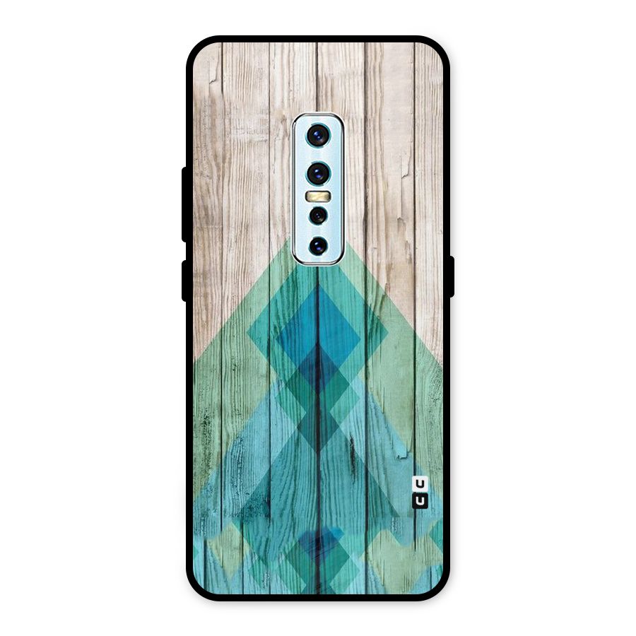 Abstract Green And Wood Metal Back Case for Vivo V17 Pro