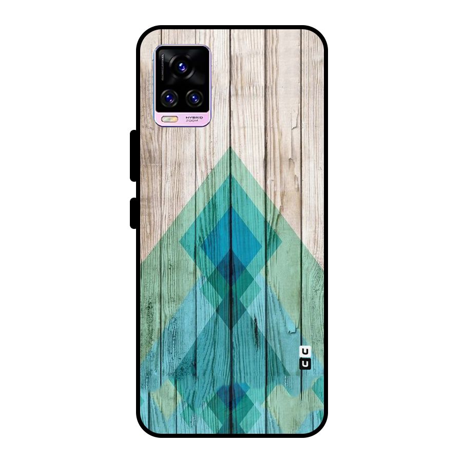 Abstract Green And Wood Metal Back Case for Vivo V20 Pro