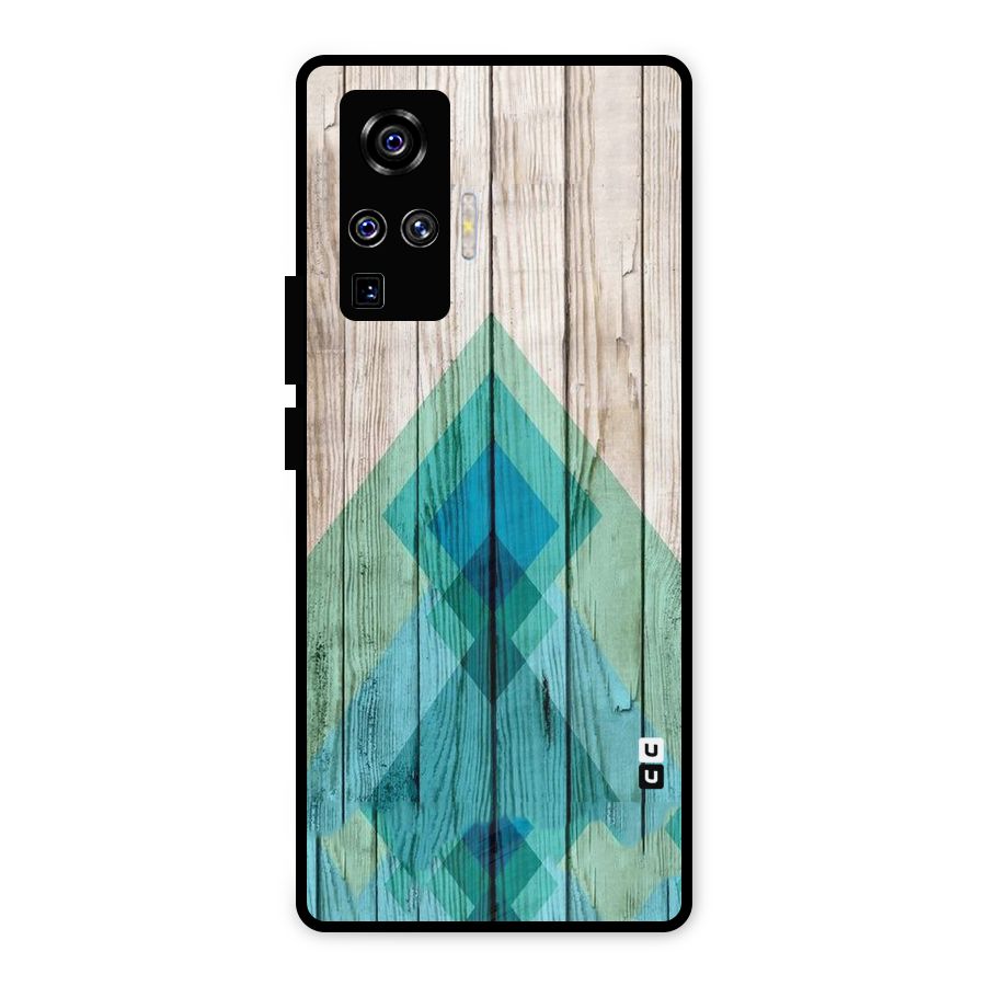 Abstract Green And Wood Metal Back Case for Vivo X50 Pro