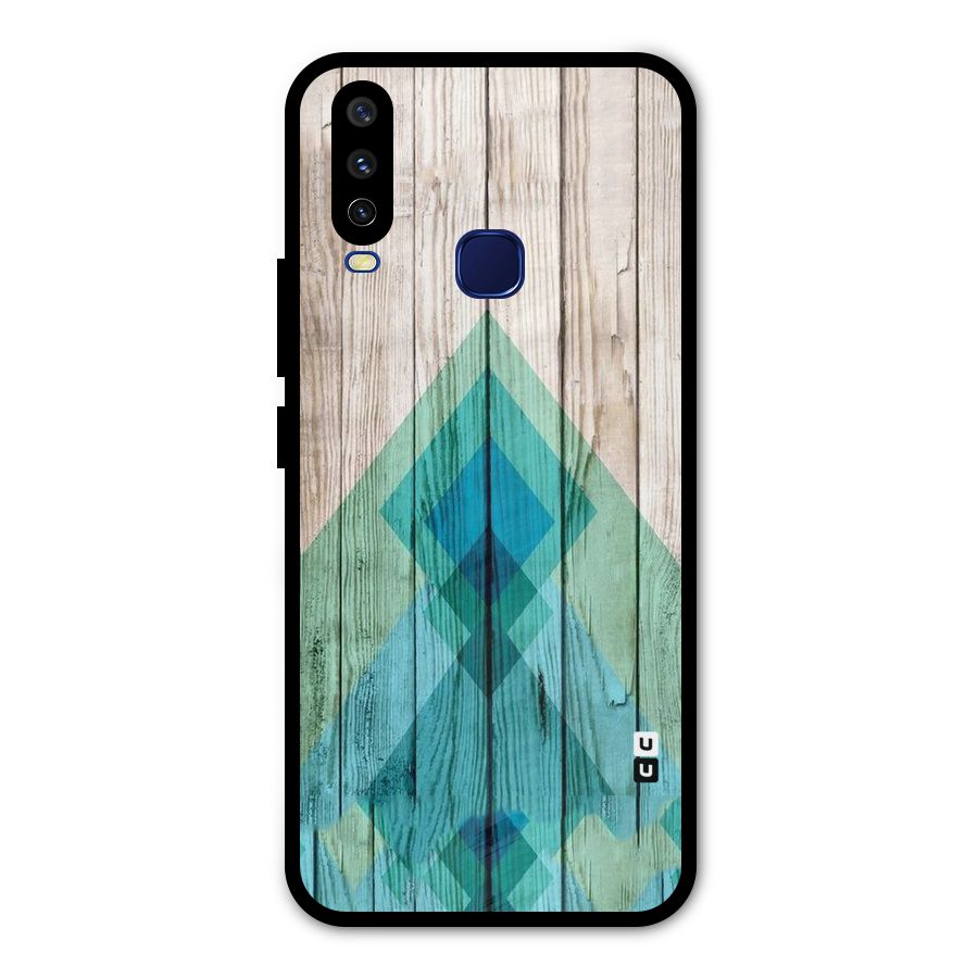 Abstract Green And Wood Metal Back Case for Vivo Y15