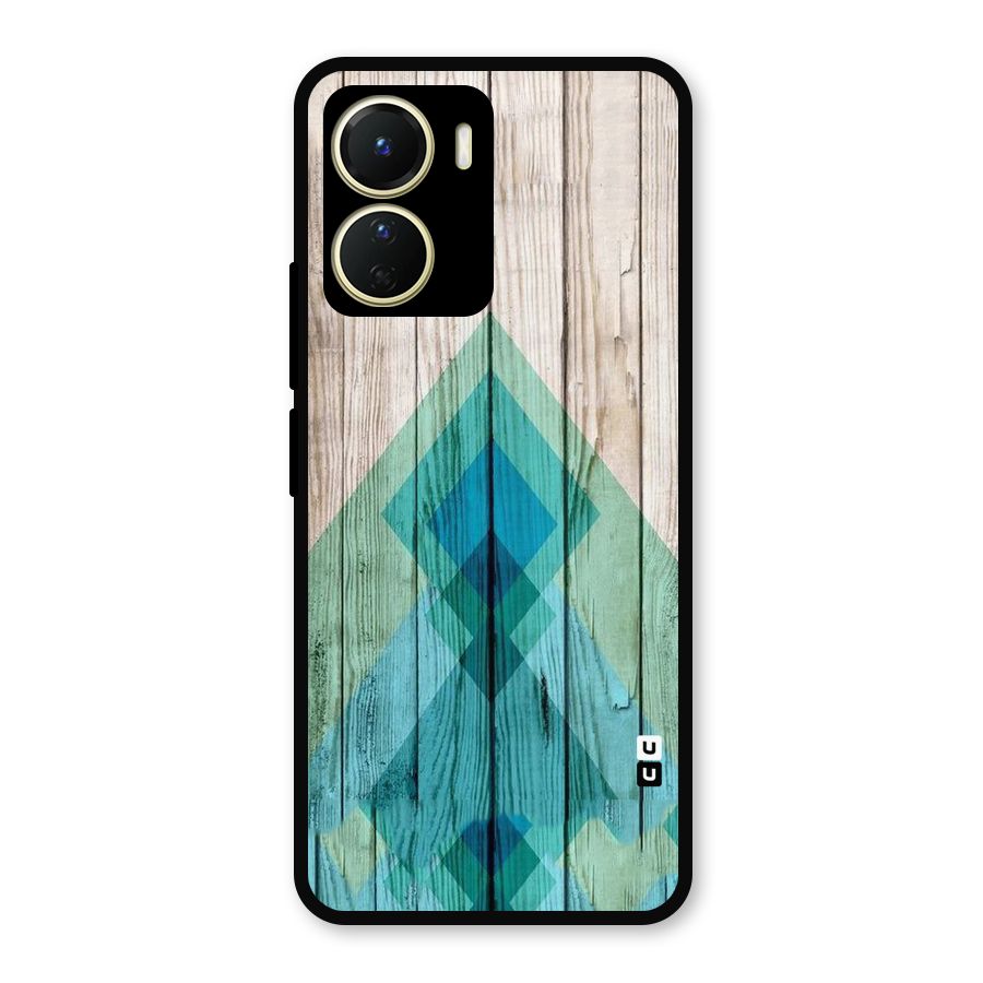 Abstract Green And Wood Metal Back Case for Vivo Y16