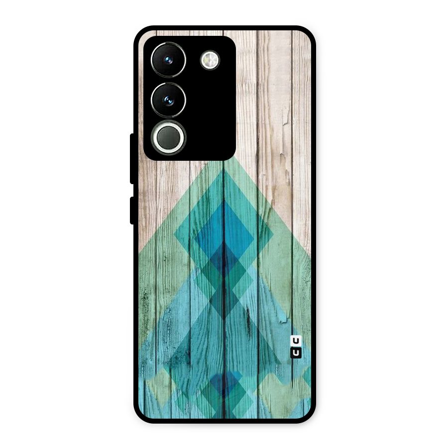 Abstract Green And Wood Metal Back Case for Vivo Y200