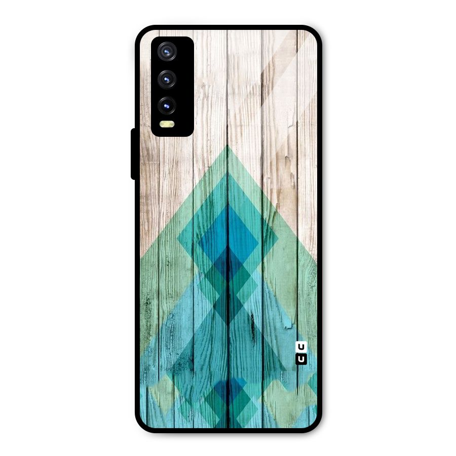 Abstract Green And Wood Metal Back Case for Vivo Y20g