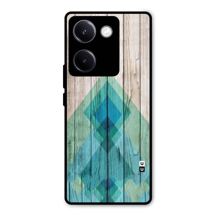 Abstract Green And Wood Metal Back Case for Vivo Y300 Plus