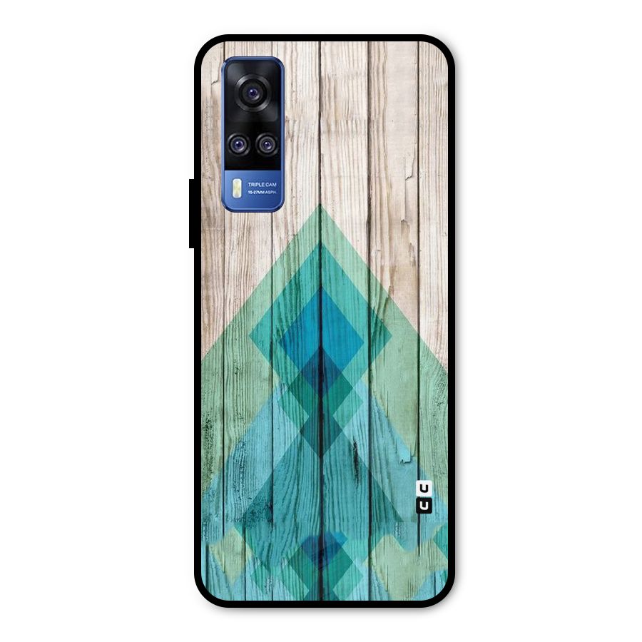 Abstract Green And Wood Metal Back Case for Vivo Y31