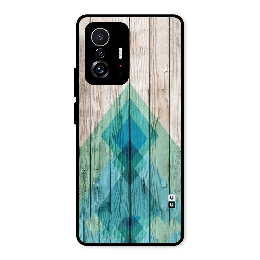 Abstract Green And Wood Metal Back Case for Xiaomi 11T Pro