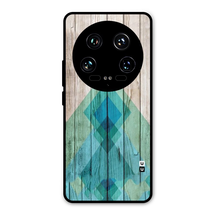 Abstract Green And Wood Metal Back Case for Xiaomi 14 Ultra