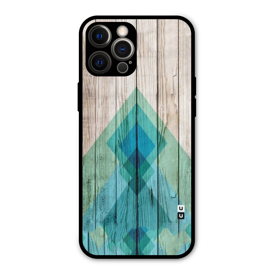 Abstract Green And Wood Metal Back Case for iPhone 12 Pro Max