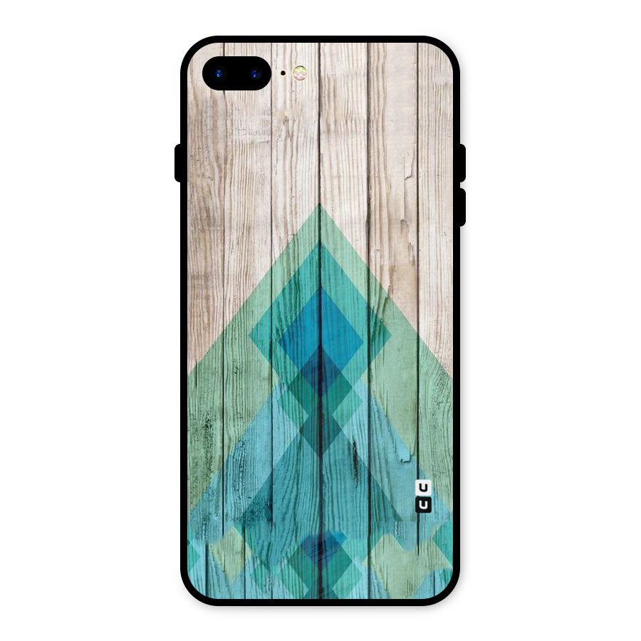 Abstract Green And Wood Metal Back Case for iPhone 8 Plus