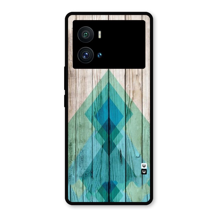 Abstract Green And Wood Metal Back Case for iQOO 9 Pro