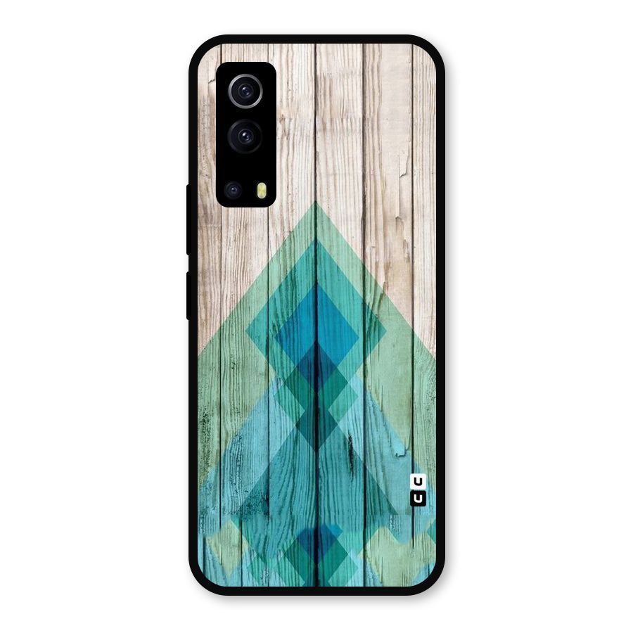 Abstract Green And Wood Metal Back Case for iQOO Z3